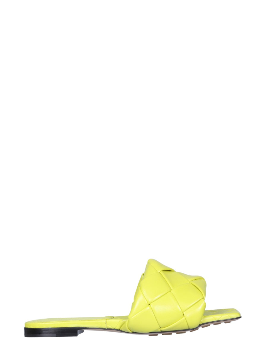BOTTEGA VENETA Woven Leather Flat Sandal with Low Heel