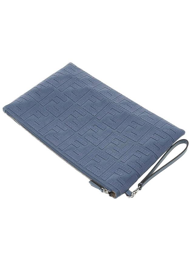 Fendi FF Logo Flat Large Clutch Bag Blue