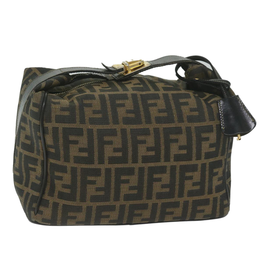 FENDI Zucca Canvas Vanity Cosmetic Pouch Black Brown 2111 26348 07860923