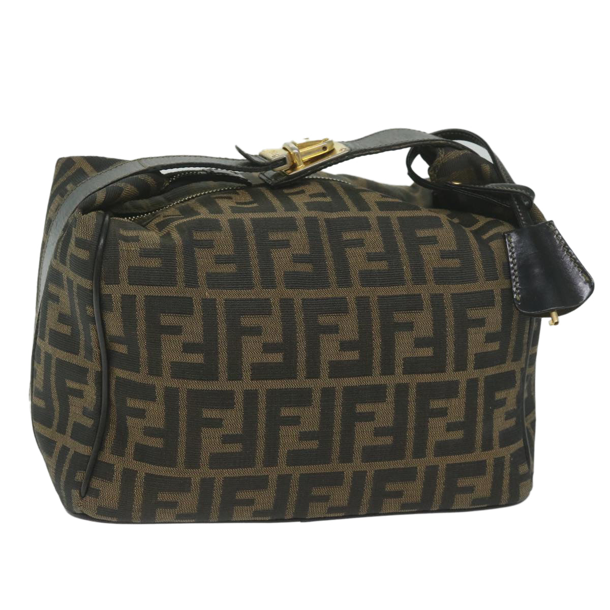FENDI Zucca Canvas Vanity Cosmetic Pouch Black Brown 2111 26348 07860923