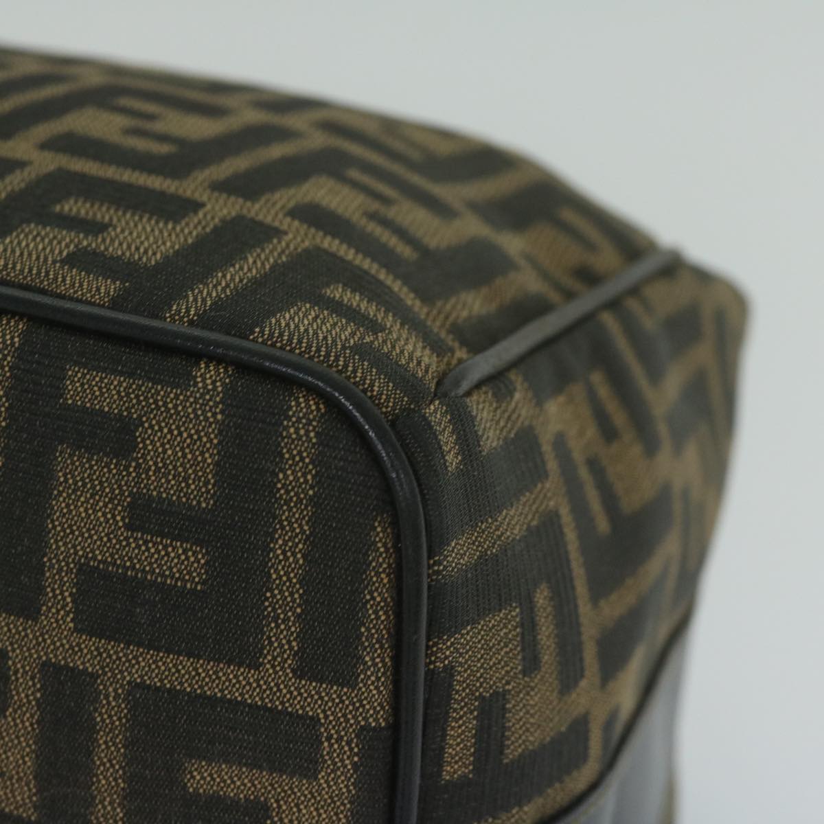 FENDI Zucca Canvas Vanity Cosmetic Pouch Black Brown 2111 26348 07860923