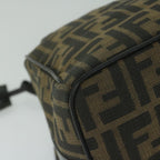 FENDI Zucca Canvas Vanity Cosmetic Pouch Black Brown 2111 26348 07860923