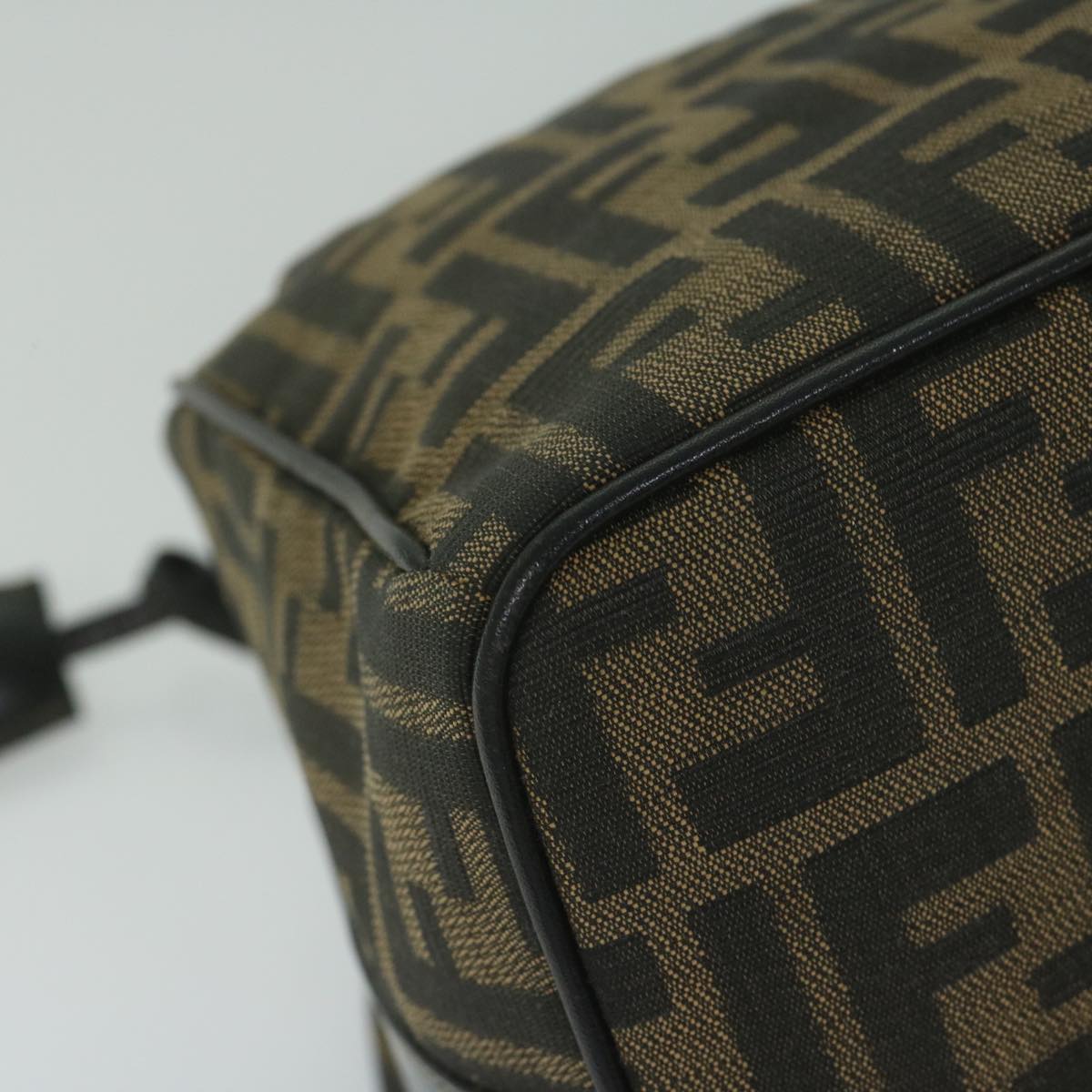 FENDI Zucca Canvas Vanity Cosmetic Pouch Black Brown 2111 26348 07860923