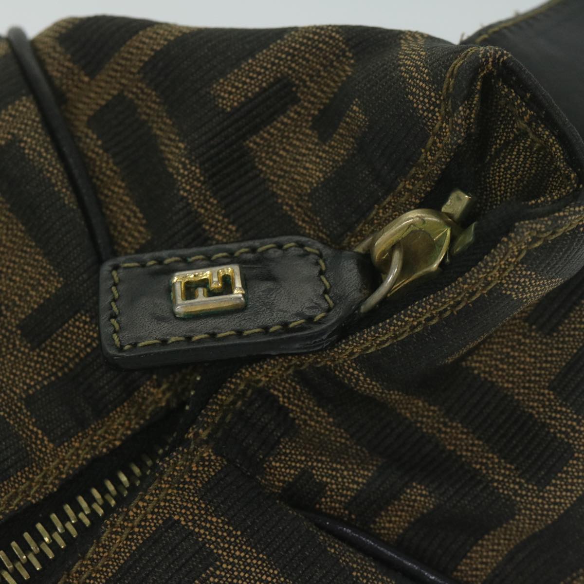 FENDI Zucca Canvas Vanity Cosmetic Pouch Black Brown 2111 26348 07860923