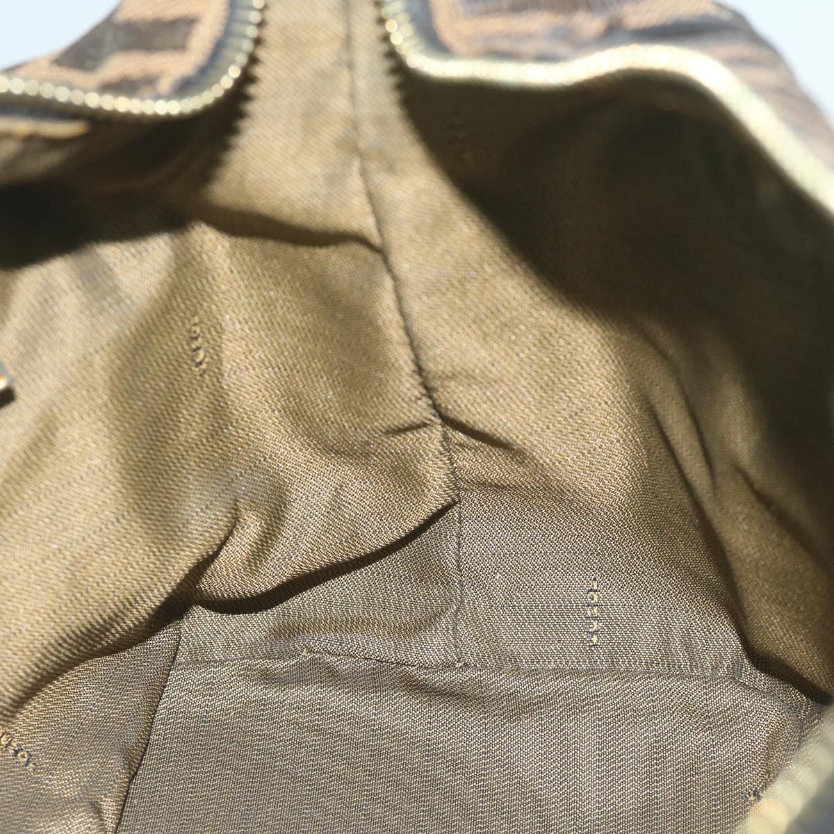 FENDI Zucca Canvas Vanity Cosmetic Pouch Black Brown 2111 26348 07860923