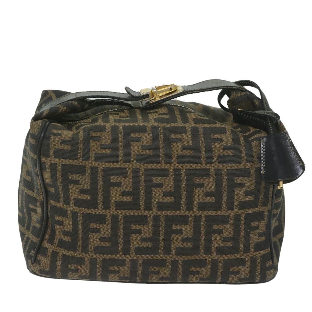 FENDI Zucca Canvas Vanity Cosmetic Pouch Black Brown 2111 26348 07860923