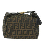FENDI Zucca Canvas Vanity Cosmetic Pouch Black Brown 2111 26348 07860923