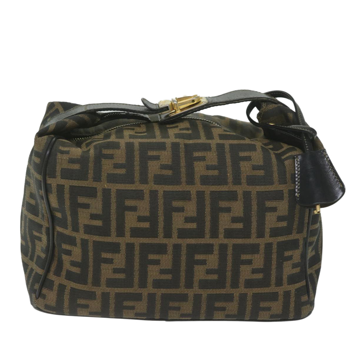 FENDI Zucca Canvas Vanity Cosmetic Pouch Black Brown 2111 26348 07860923
