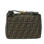 FENDI Zucca Canvas Vanity Cosmetic Pouch Black Brown 2111 26348 07860923