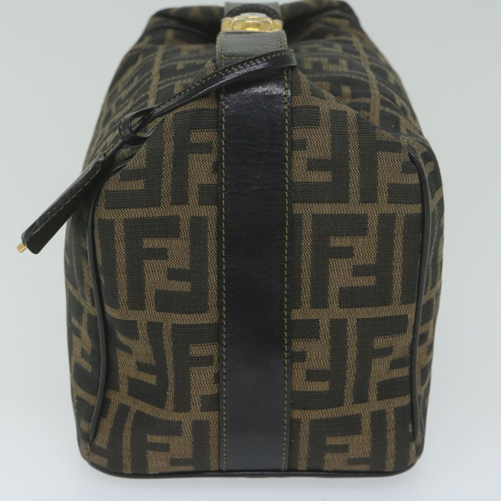 FENDI Zucca Canvas Vanity Cosmetic Pouch Black Brown 2111 26348 07860923