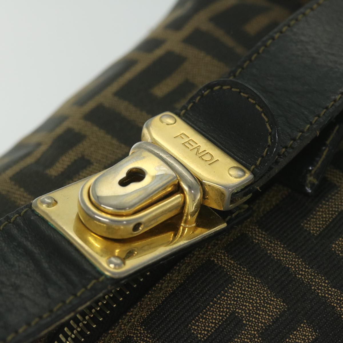 FENDI Zucca Canvas Vanity Cosmetic Pouch Black Brown 2111 26348 07860923