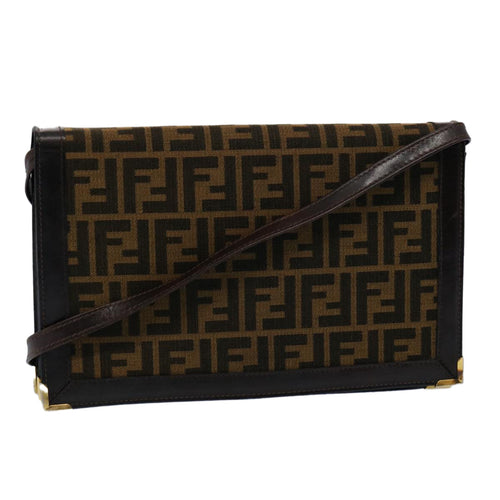 FENDI Zucca Canvas Shoulder Bag Brown60957