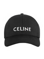 CELINE Cotton Drill Baseball Cap Black