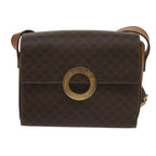 CELINE Macadam Canvas Shoulder Bag PVC Leather Brown  60985