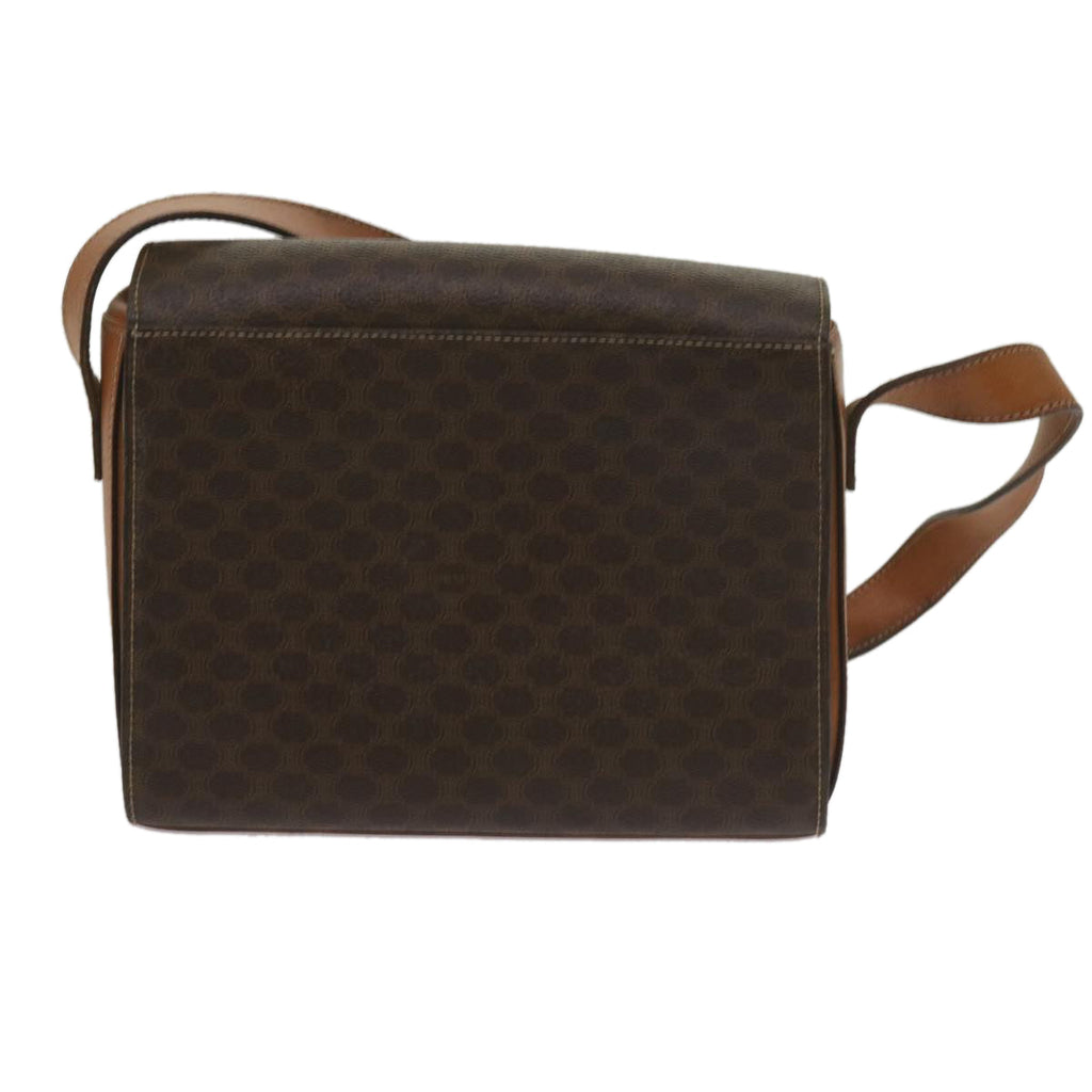 CELINE Macadam Canvas Shoulder Bag PVC Leather Brown  60985