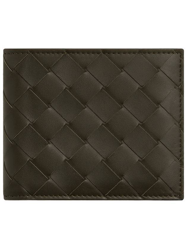 Bottega Veneta Intrecciato Bifold Half Wallet Khaki