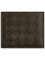 Bottega Veneta Intrecciato Bifold Half Wallet Khaki