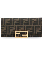 Fendi Fabric Chain Long Wallet Brown