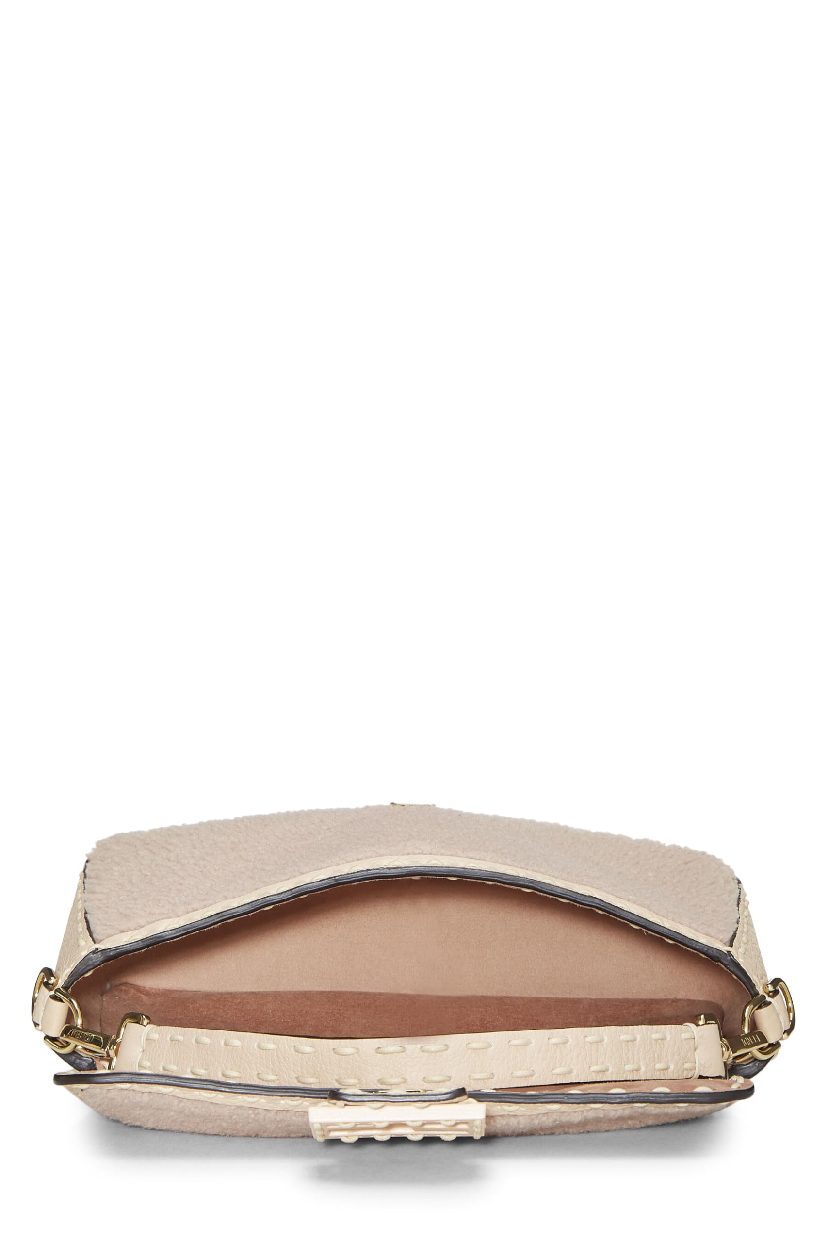Fendi,  Pink Shearling Baguette Crossbody, Pink