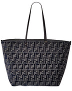 FENDI Roll Large FF Canvas & Leather Tote