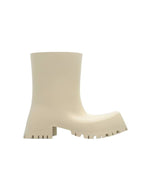 Balenciaga Square Toe Rubber Rain Boots Beige
