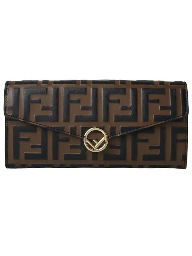 Fendi FF Logo Long Wallet Brown