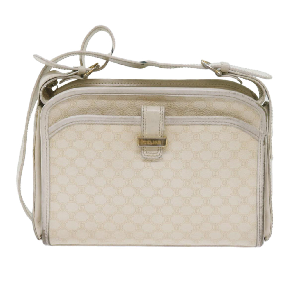 CELINE Macadam Canvas Shoulder Bag PVC Leather Whe  61105