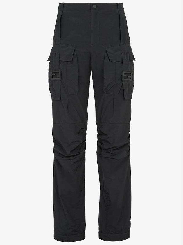 Fendi Women's Nylon Cargo Track Pants Black
