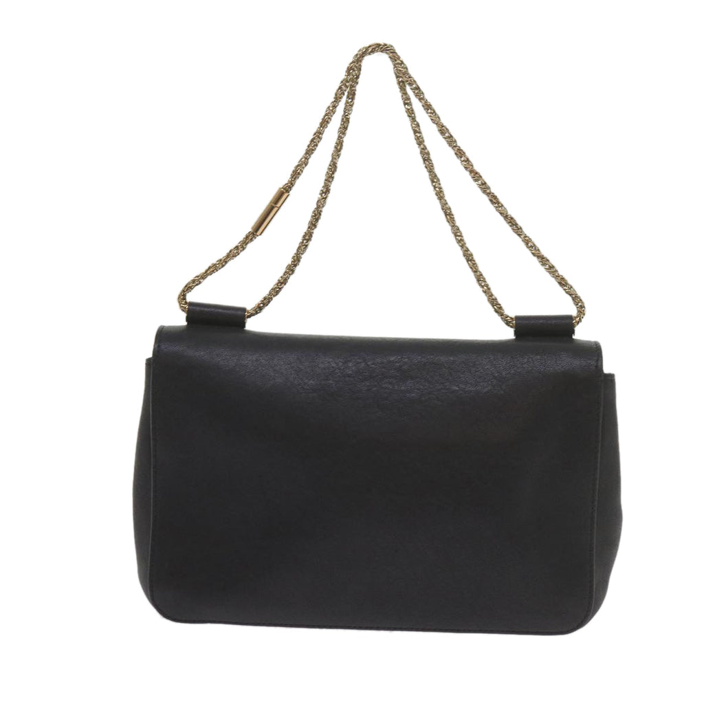 Chloe Chain Elsie Shoulder Bag Leather Black 61128
