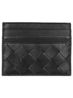 Bottega Veneta Intrecciato Leather Card Wallet Black