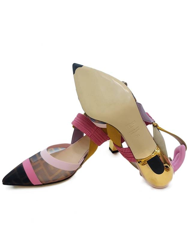 Fendi Colibri Mesh Medium Slingback Heel Pink