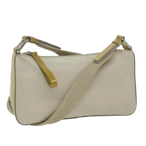 PRADA Shoulder Bag Nylon Enamel Beige  61325