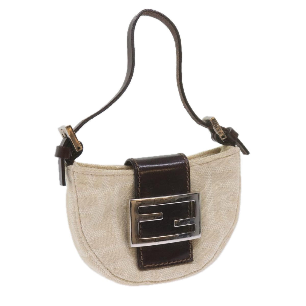 FENDI Zucca Canvas Mini Mamma Baguette Hand Bag Beige61332