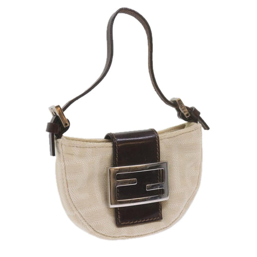 FENDI Zucca Canvas Mini Mamma Baguette Hand Bag Beige61332