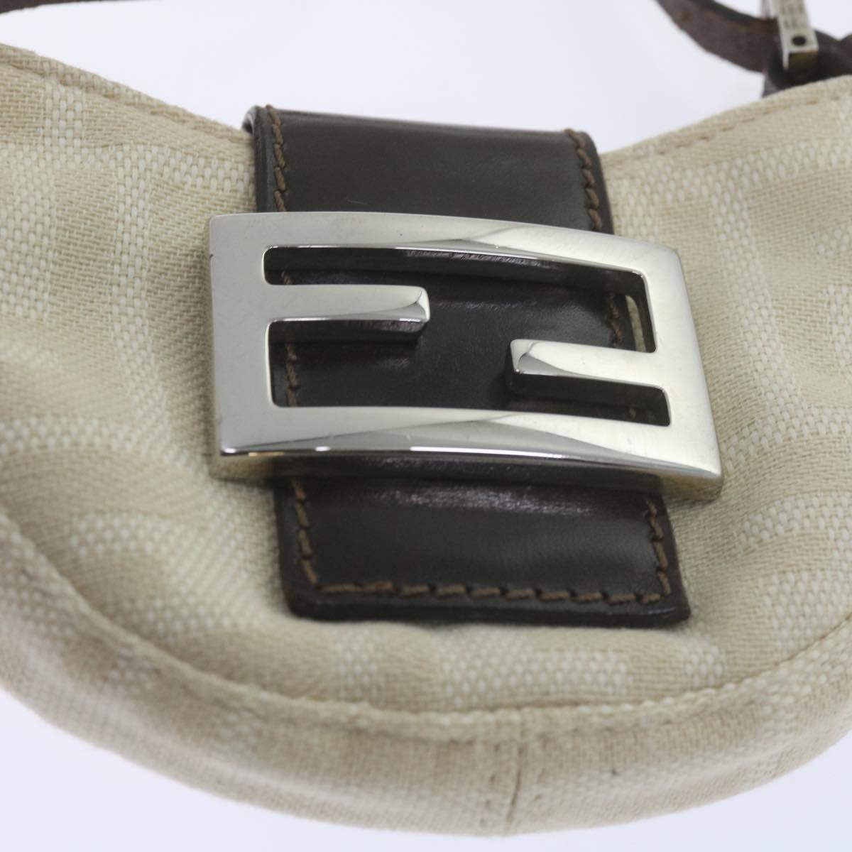FENDI Zucca Canvas Mini Mamma Baguette Hand Bag Beige61332