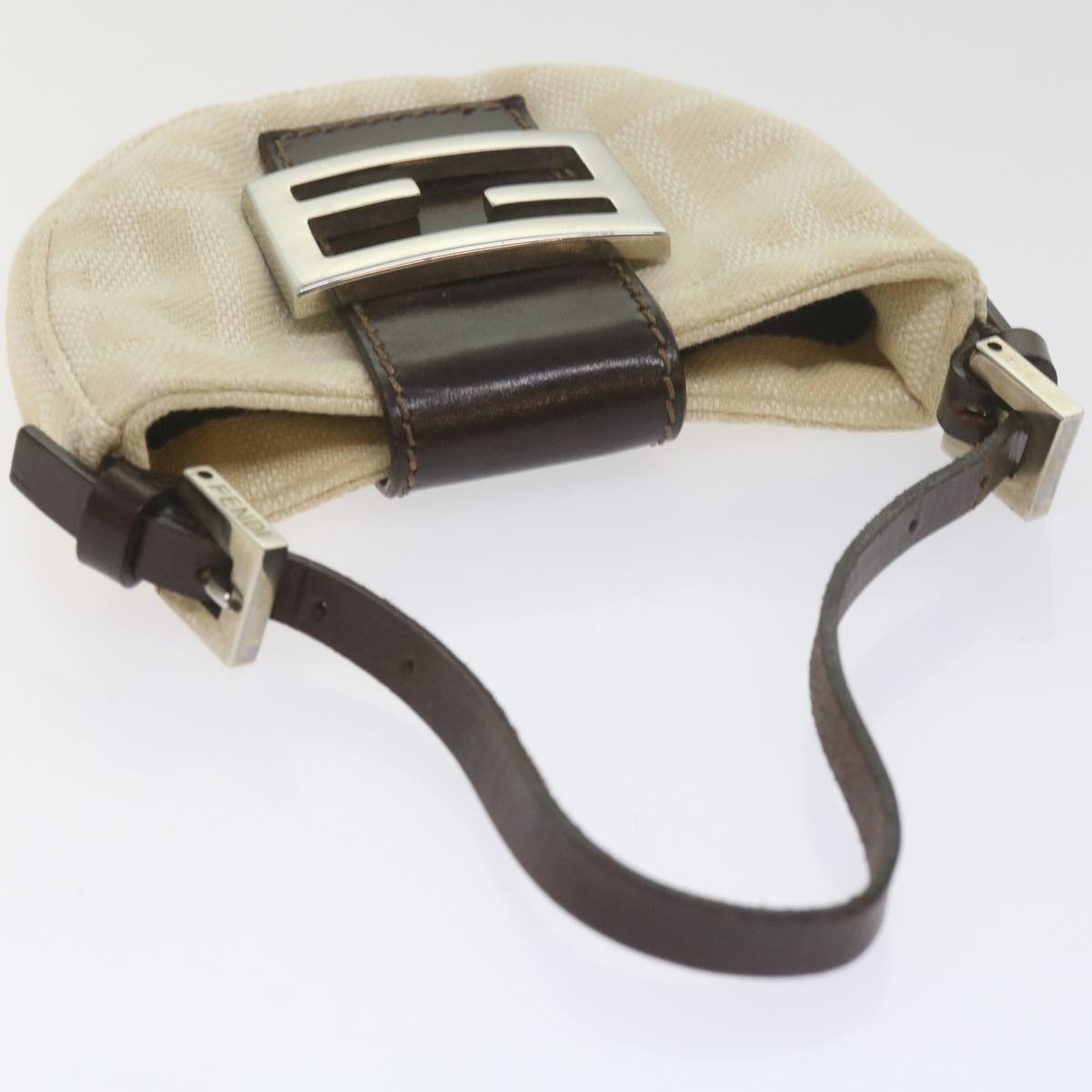 FENDI Zucca Canvas Mini Mamma Baguette Hand Bag Beige61332