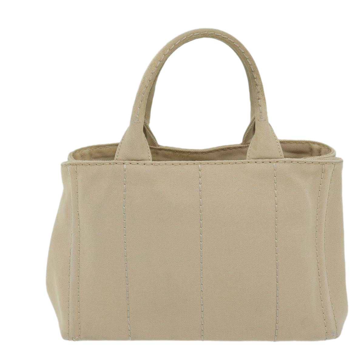 PRADA Canapa PM Hand Bag Canvas Beige  61391