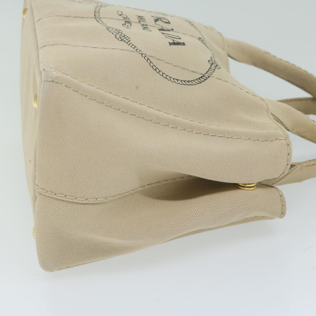 PRADA Canapa PM Hand Bag Canvas Beige  61391