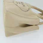 PRADA Canapa PM Hand Bag Canvas Beige  61391
