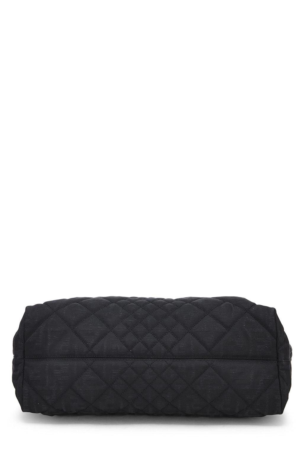 Fendi,  Black Quilted Canvas Chain Tote, Black