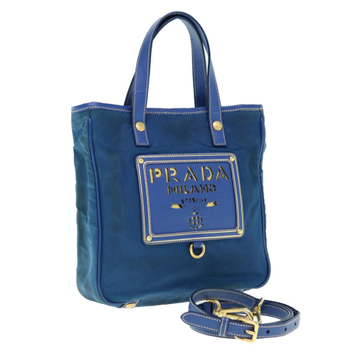 PRADA Hand Bag Nylon 2way Blue  61403