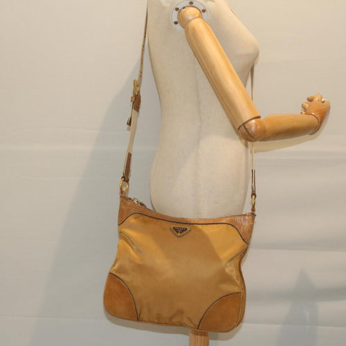 PRADA Shoulder Bag Nylon Beige  61412