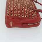 PRADA Hand Bag Leather Red  61414