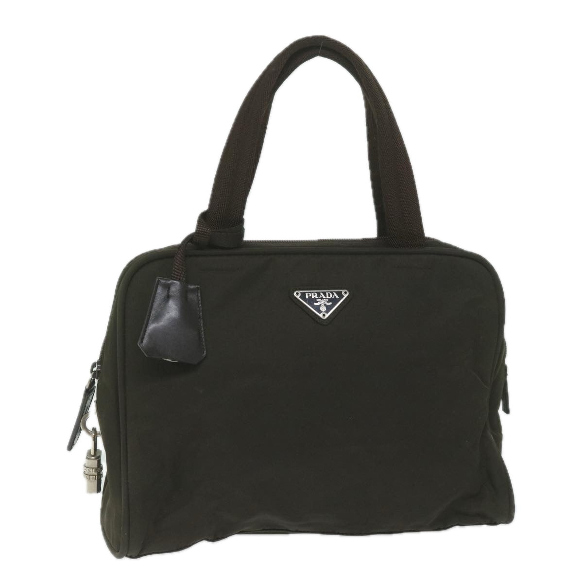 PRADA Hand Bag Nylon Khaki  61415