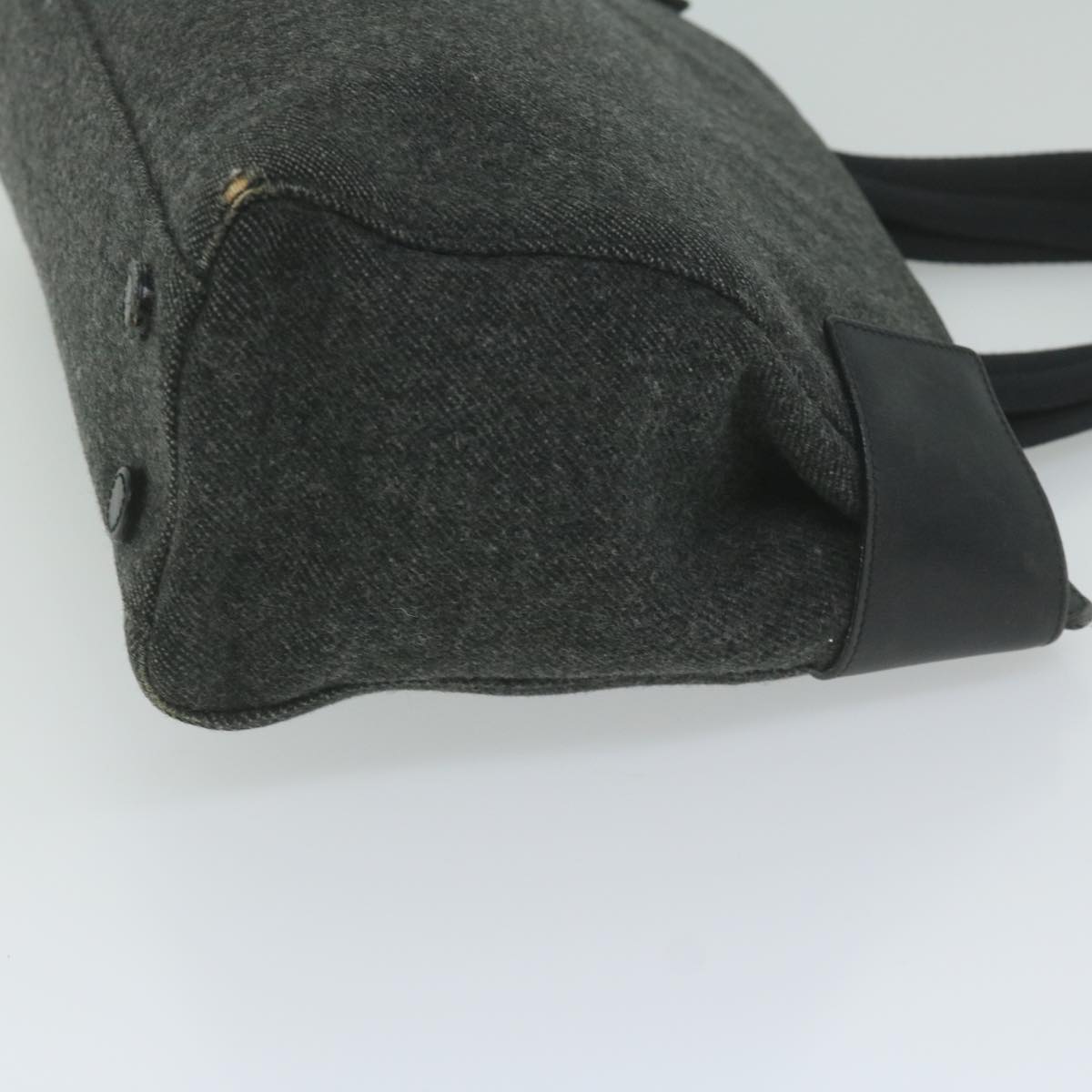 PRADA Hand Bag Wool Gray  61417