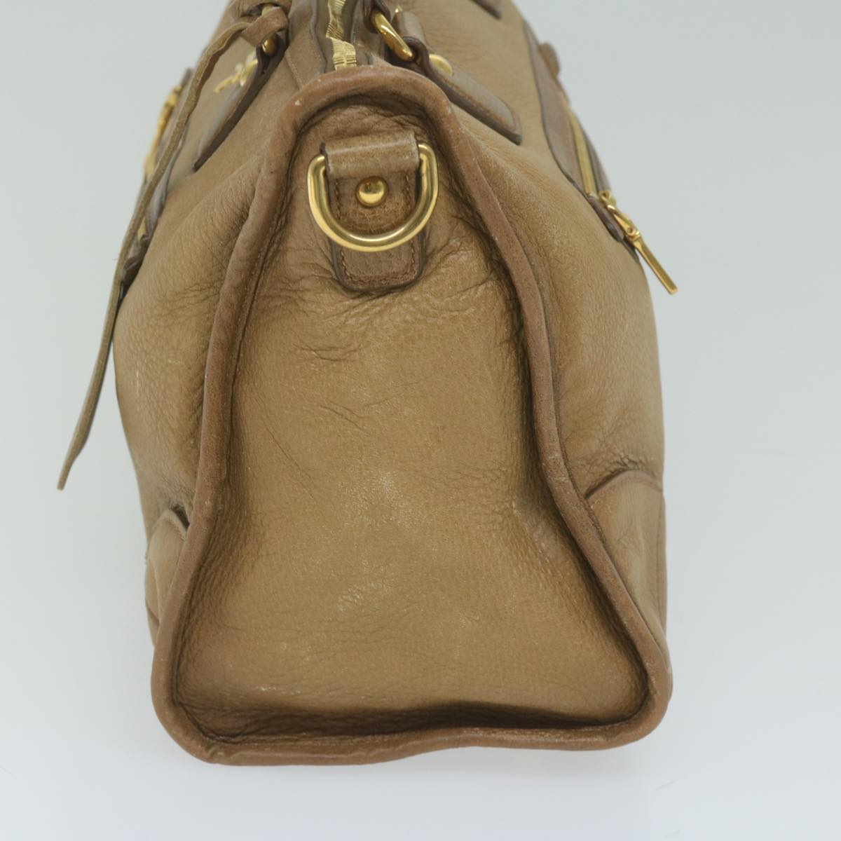 PRADA Hand Bag Leather 2way Brown  61418