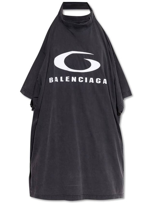Balenciaga Balenciaga Dress With Crumple Effect, Women's, Black