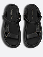 D Wave Leather Sandals Black Dior