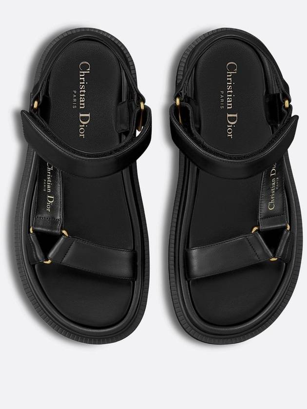 D Wave Leather Sandals Black Dior