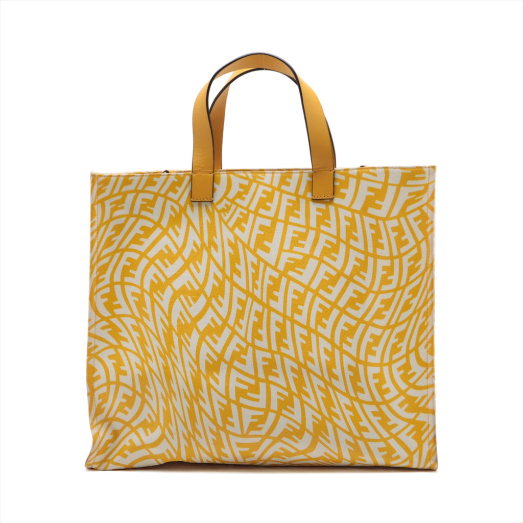 Fendi Zucca PVC  Leather Handbag Yellow 8BH357 Fondi